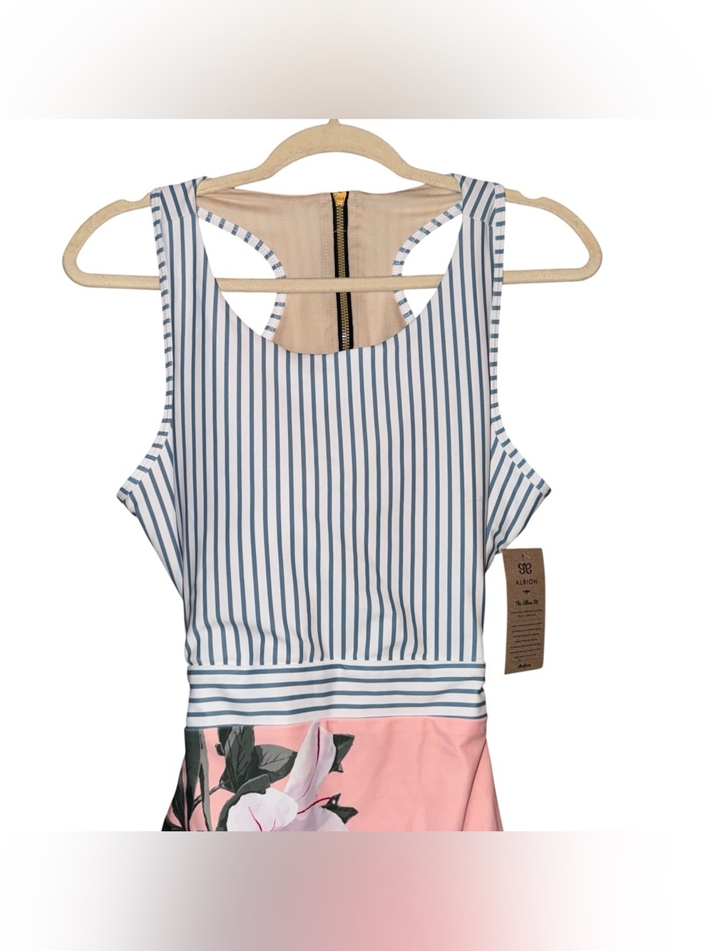 NWT ALBION Fit Island Fever Castaway One Piece Swimsuit Pink Blue Size XXL NEW - Picture 7 of 16